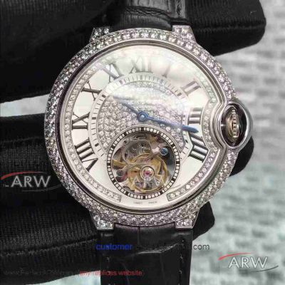 TF Factory Ballon Bleu De Cartier Flying Tourbillon Diamond Stainless Steel Case 39mm Automatic Watch